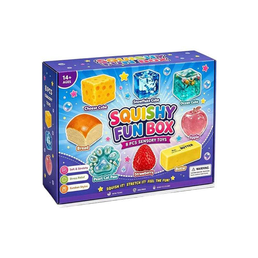 Squishy Fun Box – 8 stuks sensory speelgoed